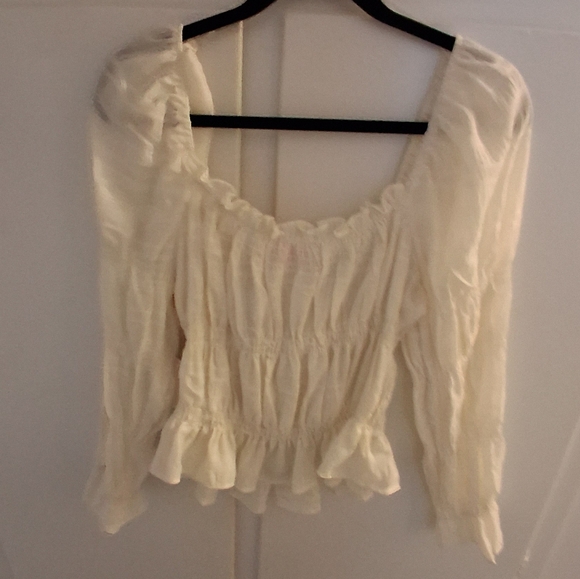 Cream Ruffled Blouse - Picture 2 of 5